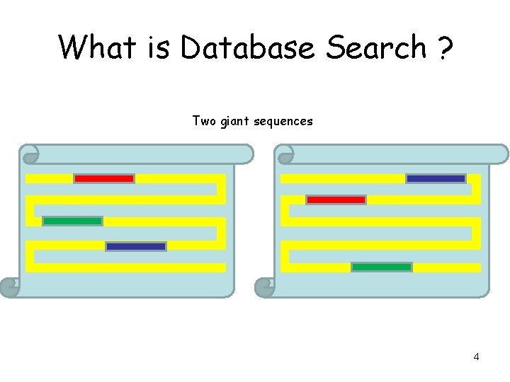 What is Database Search ? Two giant sequences 4 