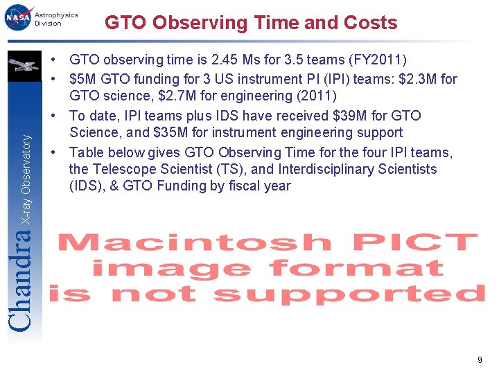 GTO Observing Time and Costs • GTO observing time is 2. 45 Ms for