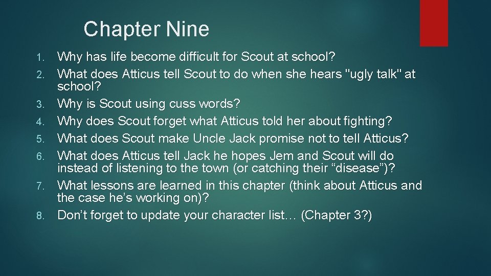 Chapter Nine 1. 2. 3. 4. 5. 6. 7. 8. Why has life become