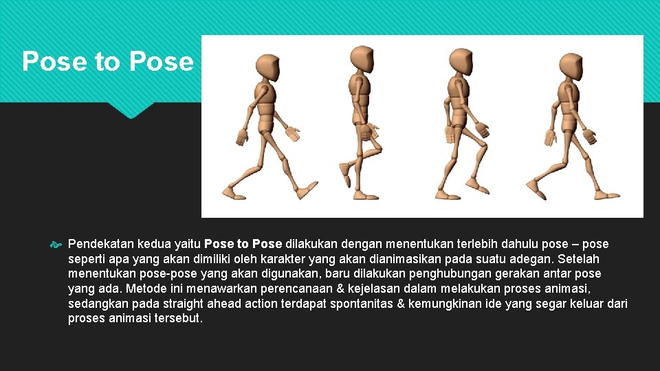 Pose to Pose Pendekatan kedua yaitu Pose to Pose dilakukan dengan menentukan terlebih dahulu