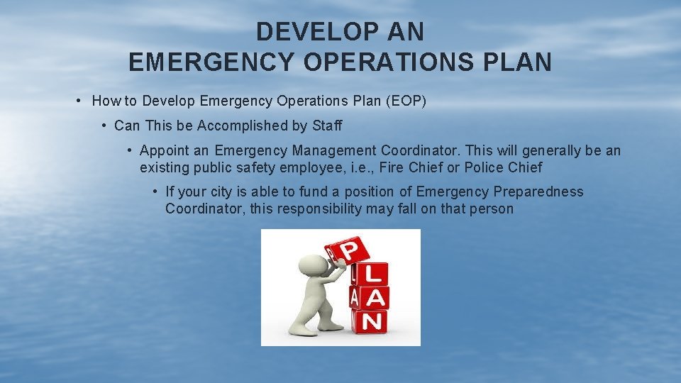 BE PREPARED EMERGENCY PLANNING Presenters Laura Swanson City