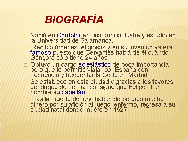 BIOGRAFÍA � � � Nació en Córdoba en una familia ilustre y estudió en