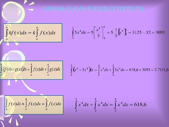 KAIDAH-KAIDAH INTEGRASI TERTENTU 