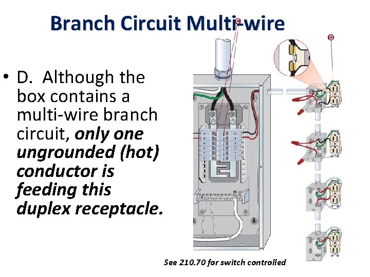 Branch Circuit Multi-wire • D. Although the box contains a multi-wire branch circuit, only