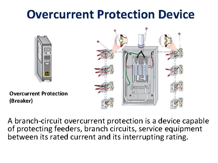 Overcurrent Protection Device Overcurrent Protection (Breaker) A branch-circuit overcurrent protection is a device capable