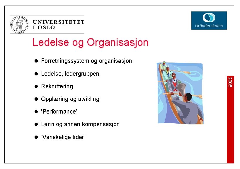 Ledelse og Organisasjon l Forretningssystem og organisasjon l Ledelse, ledergruppen l Opplæring og utvikling