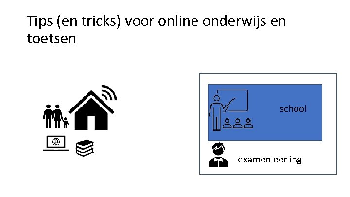 Tips (en tricks) voor online onderwijs en toetsen school examenleerling 