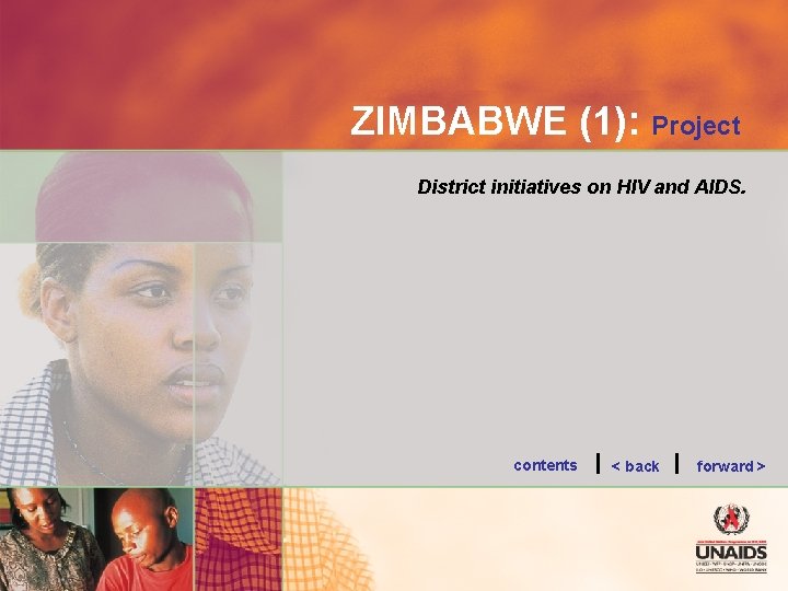 ZIMBABWE (1): Project District initiatives on HIV and AIDS. contents < back forward >