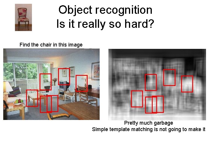 Object recognition Is it really so hard? Find the chair in this image Pretty