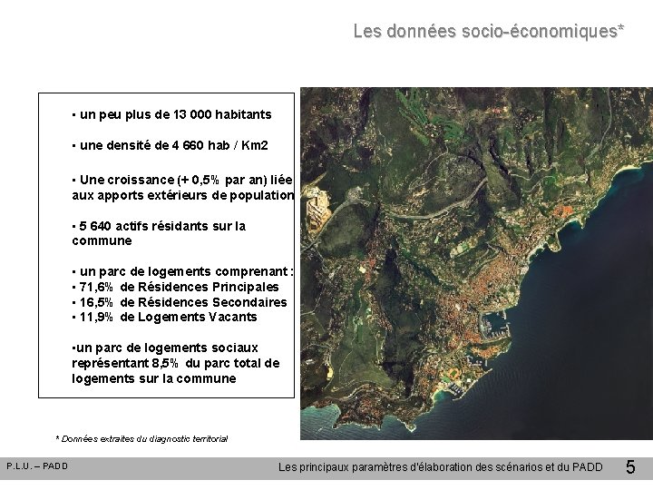 Les données socio-économiques* • un peu plus de 13 000 habitants • une densité