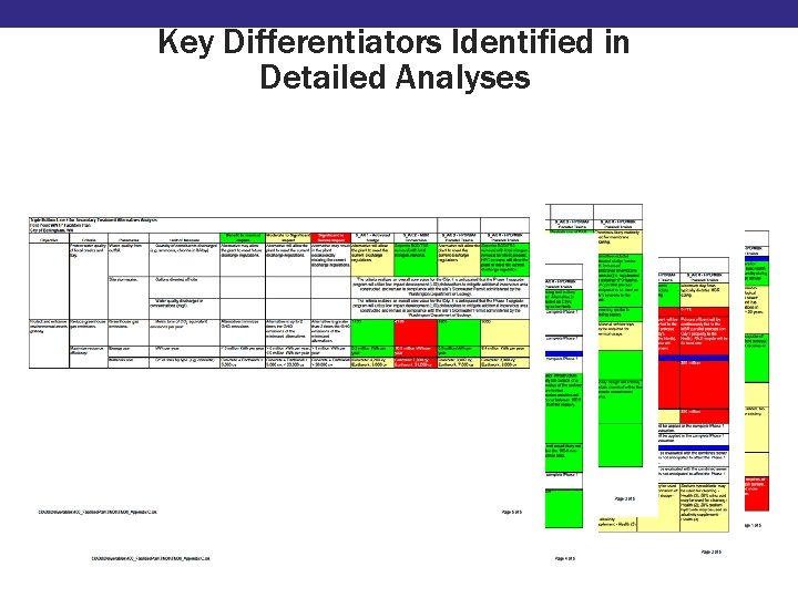 Key Differentiators Identified in Detailed Analyses 