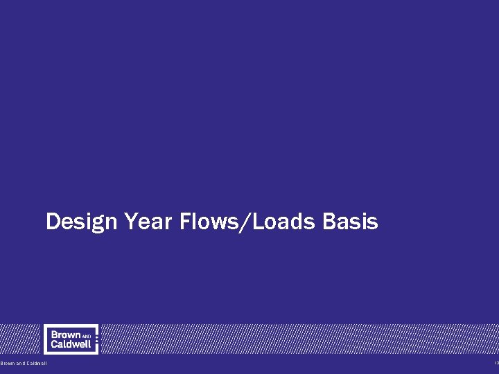 Design Year Flows/Loads Basis Brown and Caldwell 13 