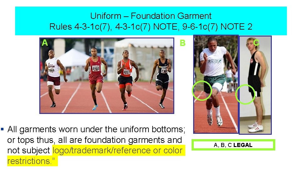 Uniform – Foundation Garment Rules 4 -3 -1 c(7), 4 -3 -1 c(7) NOTE,