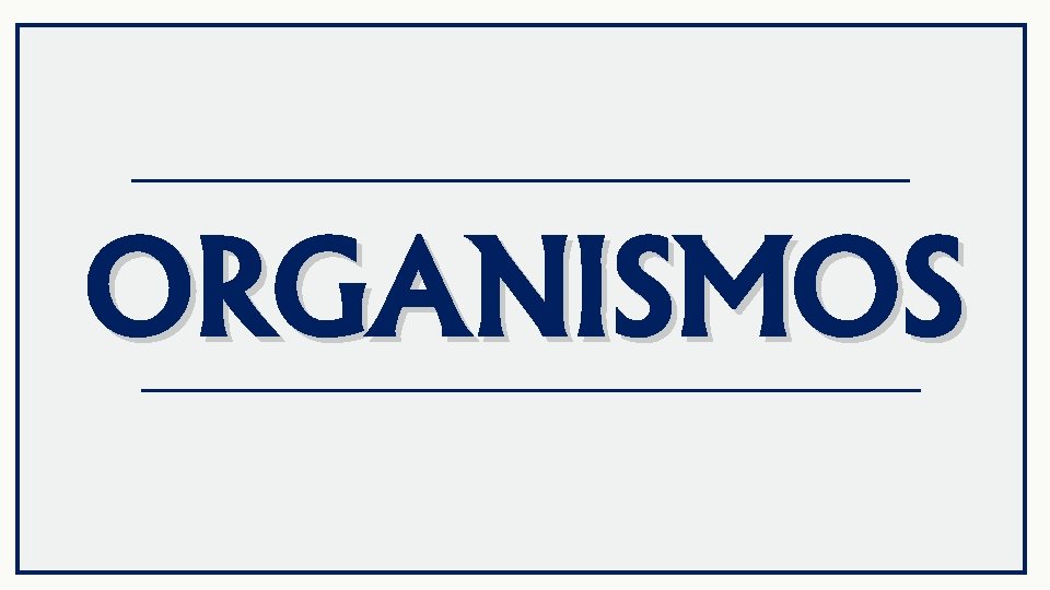 ORGANISMOS 