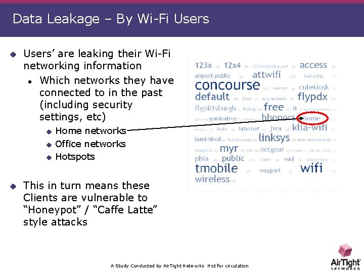 Data Leakage – By Wi-Fi Users u Users’ are leaking their Wi-Fi networking information