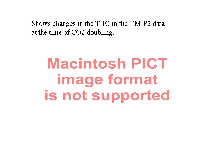 Shows changes in the THC in the CMIP 2 data at the time of