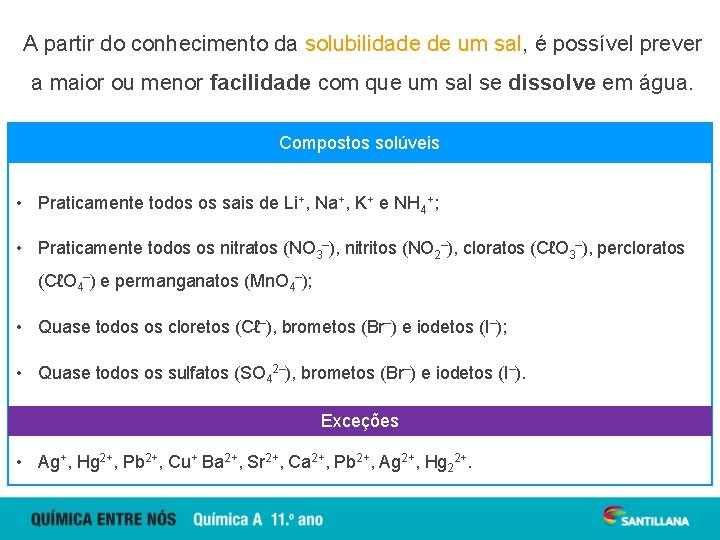 A partir do conhecimento da solubilidade de um sal, é possível prever a maior