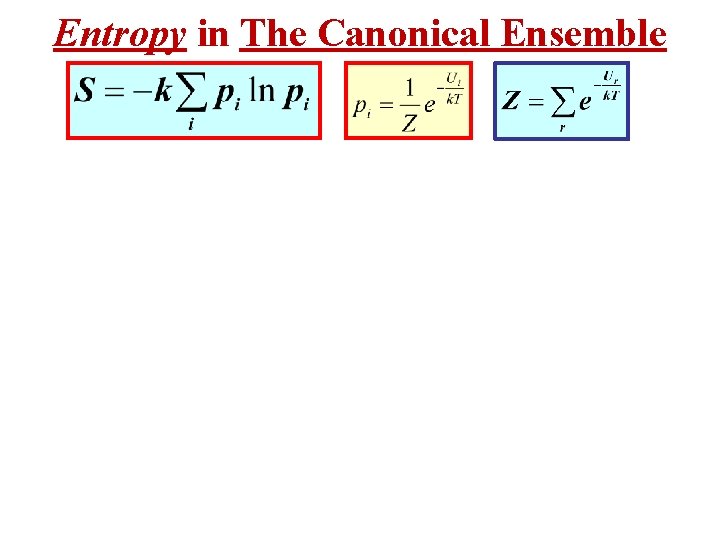 Entropy in The Canonical Ensemble 