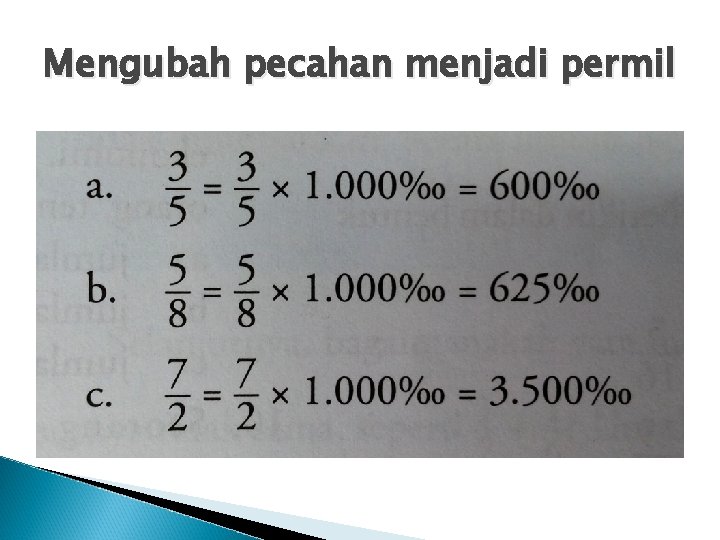 Mengubah pecahan menjadi permil 