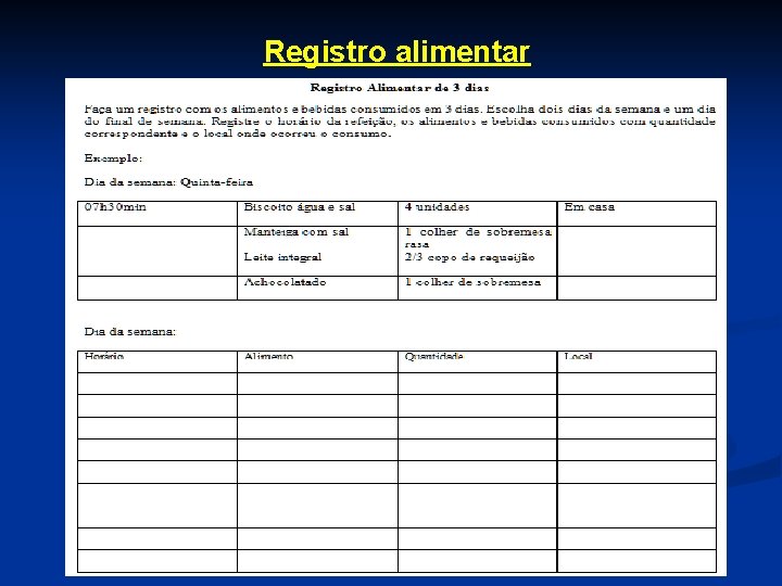 Registro alimentar 