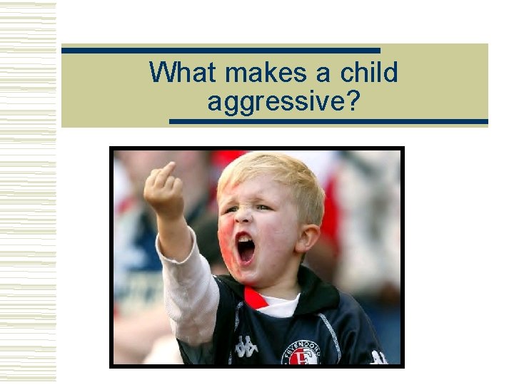 What makes a child aggressive? 