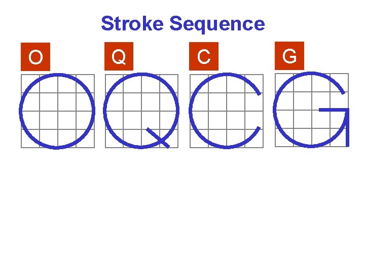 Stroke Sequence O Q C G 