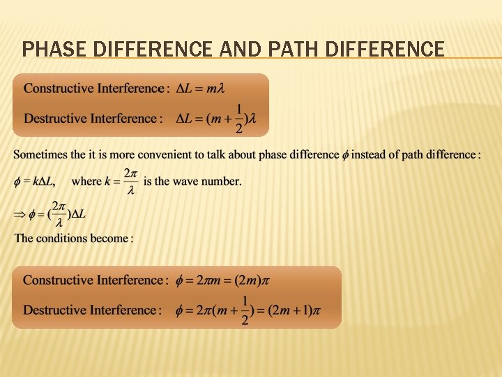 PHASE DIFFERENCE AND PATH DIFFERENCE 