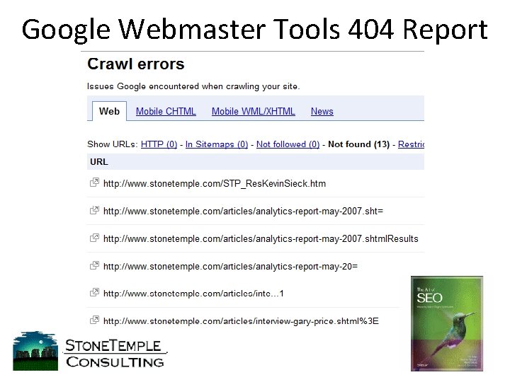 Google Webmaster Tools 404 Report 