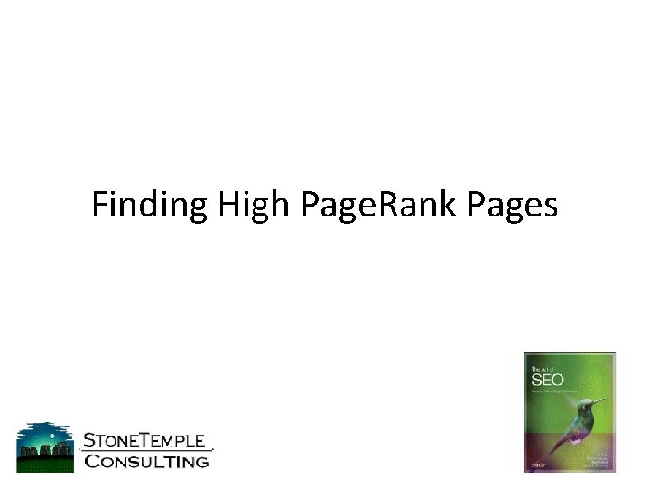 Finding High Page. Rank Pages 