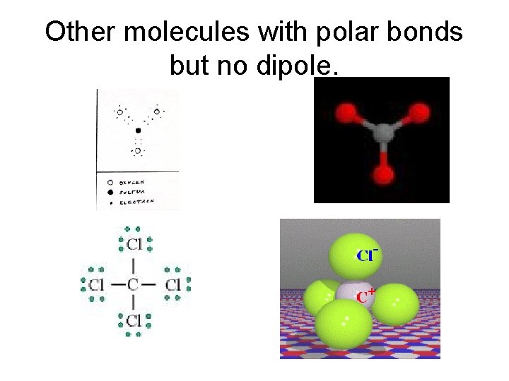 Other molecules with polar bonds but no dipole. 