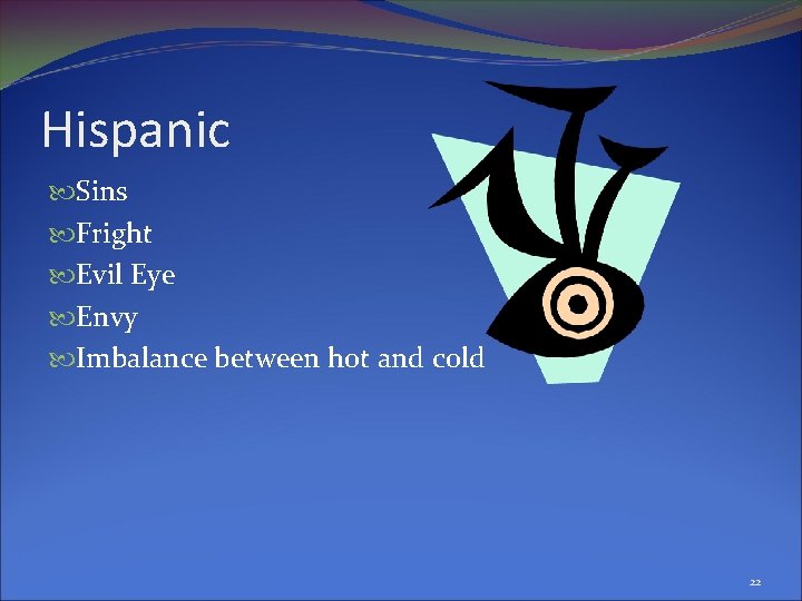 Hispanic Sins Fright Evil Eye Envy Imbalance between hot and cold 22 