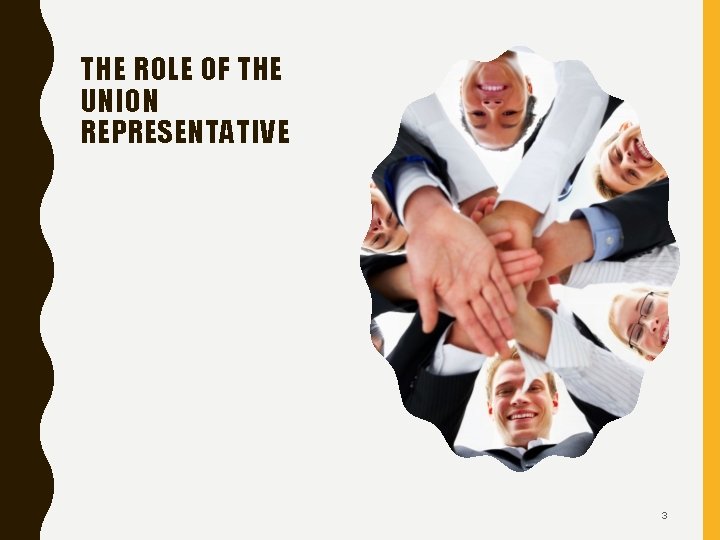 THE ROLE OF THE UNION REPRESENTATIVE 3 