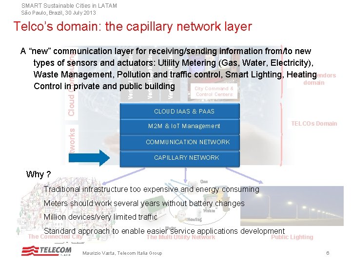 SMART Sustainable Cities in LATAM São Paulo, Brazil, 30 July 2013 Telco’s domain: the