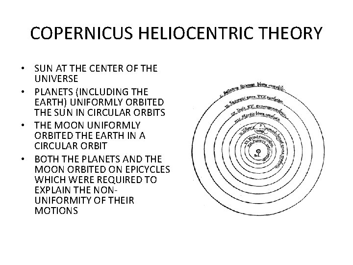 COPERNICUS HELIOCENTRIC THEORY • SUN AT THE CENTER OF THE UNIVERSE • PLANETS (INCLUDING