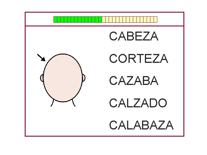 CABEZA CORTEZA CAZABA CALZADO CALABAZA 