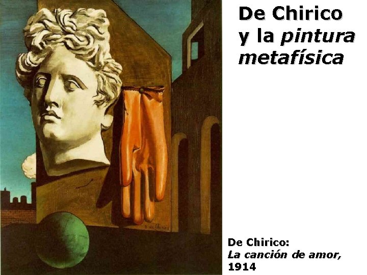 De Chirico y la pintura metafísica De Chirico: La canción de amor, 1914 