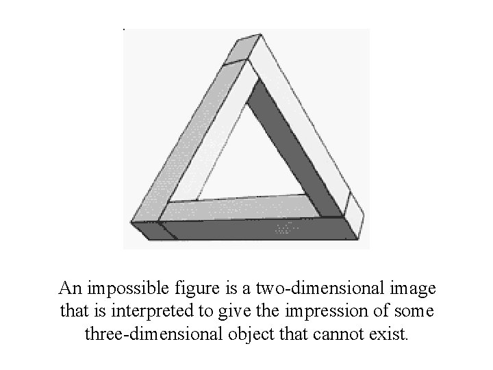 An impossible figure is a two-dimensional image that is interpreted to give the impression