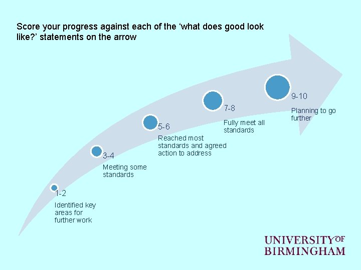 Score your progress against each of the ‘what does good look like? ’ statements