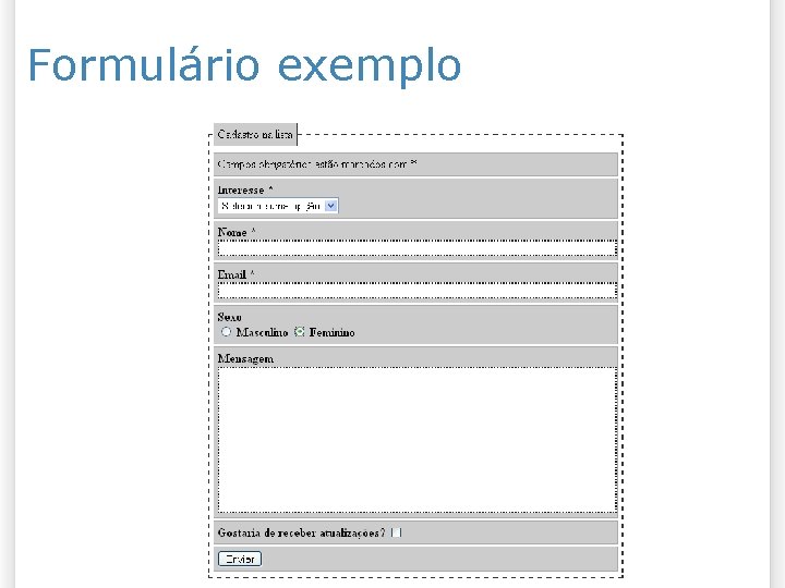 Formulário exemplo 