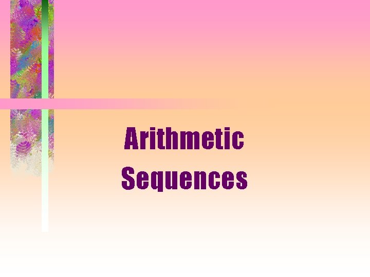 Arithmetic Sequences 