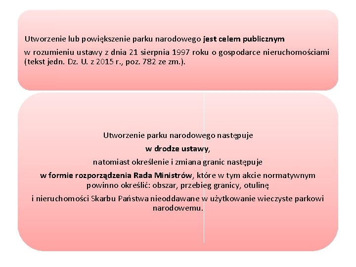 Utworzenie lub powiększenie parku narodowego jest celem publicznym w rozumieniu ustawy z dnia 21