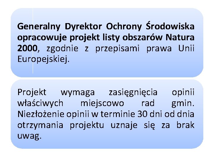 Generalny Dyrektor Ochrony Środowiska opracowuje projekt listy obszarów Natura 2000, zgodnie z przepisami prawa