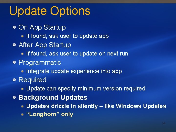 Update Options On App Startup If found, ask user to update app After App