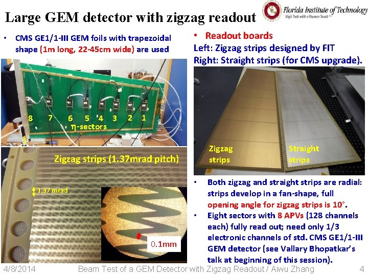 Large GEM detector with zigzag readout • CMS GE 1/1 -III GEM foils with