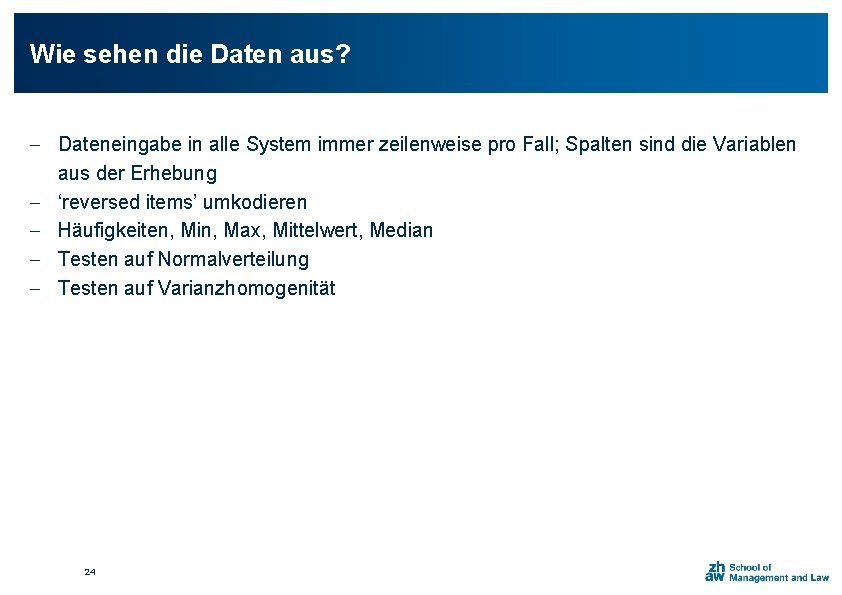 Wie sehen die Daten aus? - Dateneingabe in alle System immer zeilenweise pro Fall;