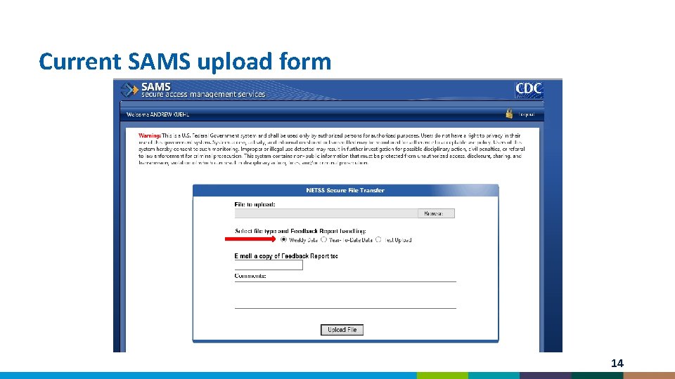 Current SAMS upload form 14 