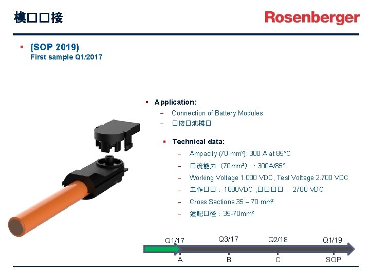 模��接 § (SOP 2019) First sample Q 1/2017 § Application: - Connection of Battery 模��接 § (SOP 2019) First sample Q 1/2017 § Application: - Connection of Battery