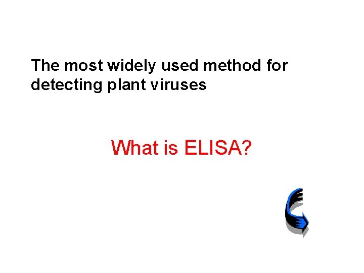 The most widely used method for detecting plant viruses What is ELISA? 
