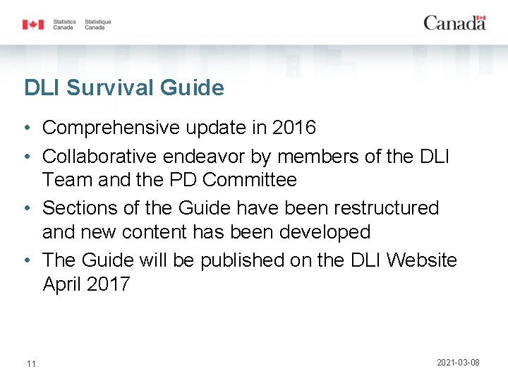 DLI Survival Guide • Comprehensive update in 2016 • Collaborative endeavor by members of