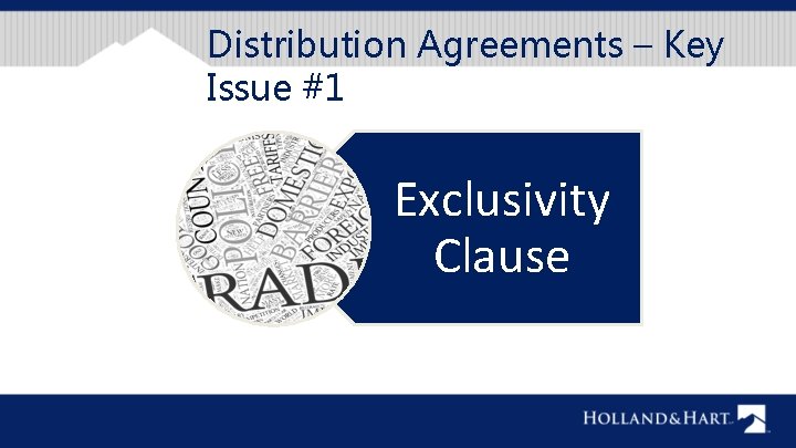 Distribution Agreements – Key Issue #1 Exclusivity Clause 